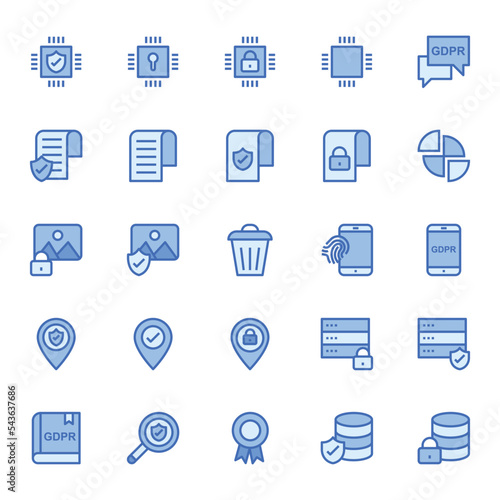 Fill blue outline icon for GDPR