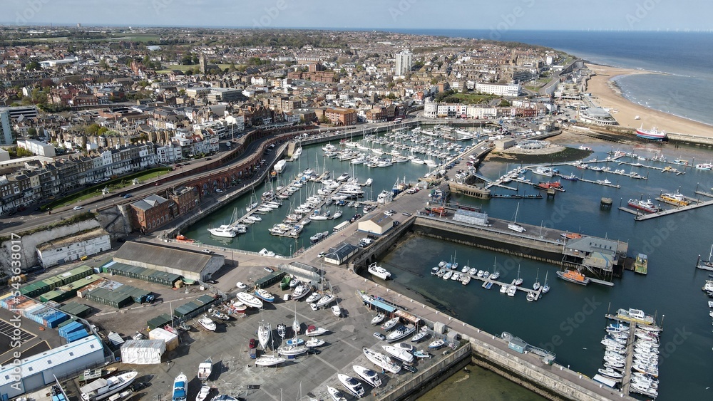 Ramsgate kent UK aerial drone high angle habour and marina 