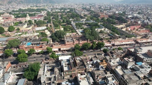 An Aerial Shot of Bapu Bazar at Jaipur, Rajashthan,India photo