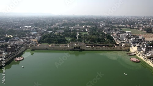 An Aerial Shot of Talkatora Lake at Jaipur, Rajasthan,India photo