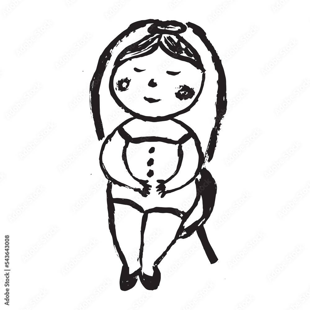 Girl is sitting on a chair hair in a bun eyes closed Girl is sitting on a chair hair in a bun eyes closed