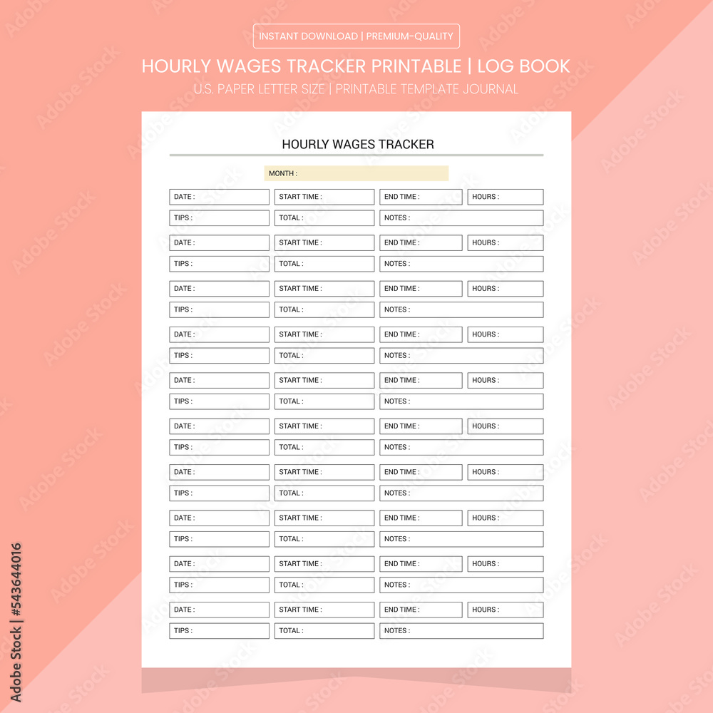 hourly-wages-tracker-printable-hourly-wages-journal-printable