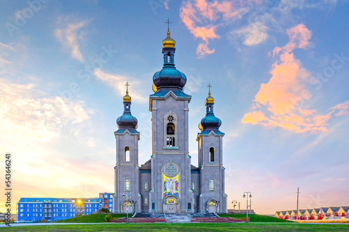 The Cathedral of the Transfiguration facade in Cathedraltown, Ontario, Canada photo