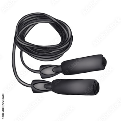 black jump rope for sports and fitness