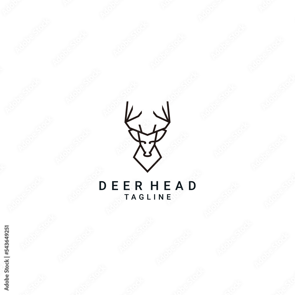 Deer head line art logo vector icon design template Deer head line art logo vector icon design template