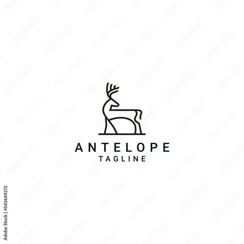 Antelope logo design icon vector Antelope logo design icon vector