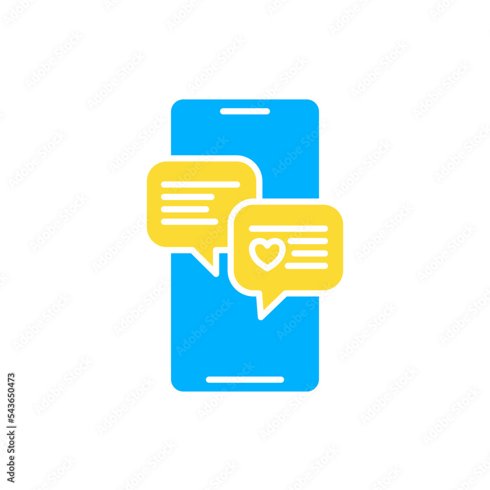 icon full color love, like, feedback review, comment, bubble chat, text, communication, chatting. editable color stroke and fill. outline and filled colorful icon style. icon full color love, like, feedback review, comment, bubble chat, text, communication, chatting. editable color stroke and fill. outline and filled colorful icon style.