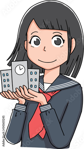 志望校を決める女子学生