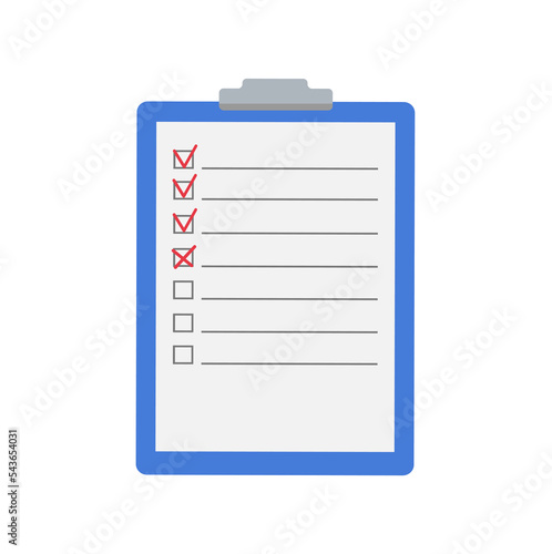 Clipboard with checklist icon. Flat illustration of clipboard with checklist icon for web © Mouse family