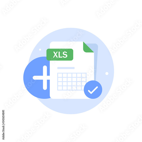 XLS format file isolated on white background. XLS icon. Vector stock