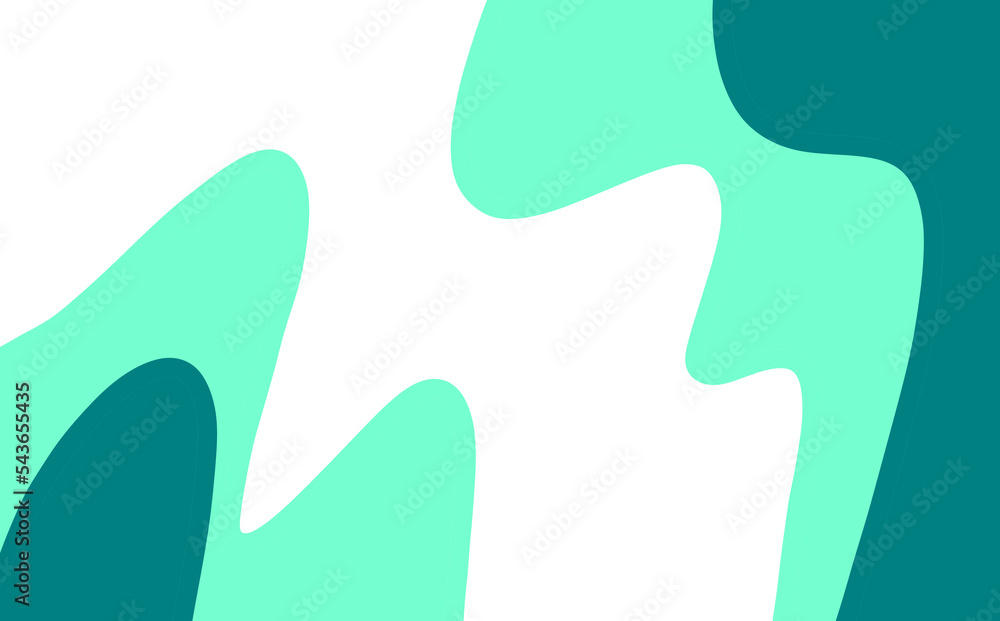 abstract colorful waves, wave background. pastel backdrop, Paper art cartoon abstract waves, green
