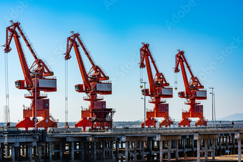 Port quay cranes, quay cranes, port cranes, portal cranes