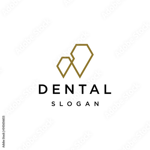 Dental Logo, Luxury Elegant with simple line art, monoline, outline style