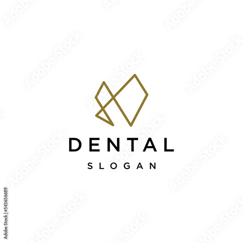 Dental Logo, Luxury Elegant with simple line art, monoline, outline style