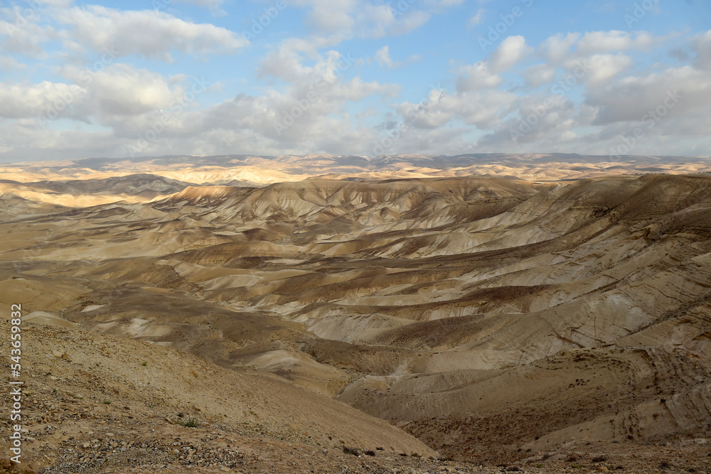 Stunning landscape of Judaean Desert with sandy hills, Israel, Palestine.