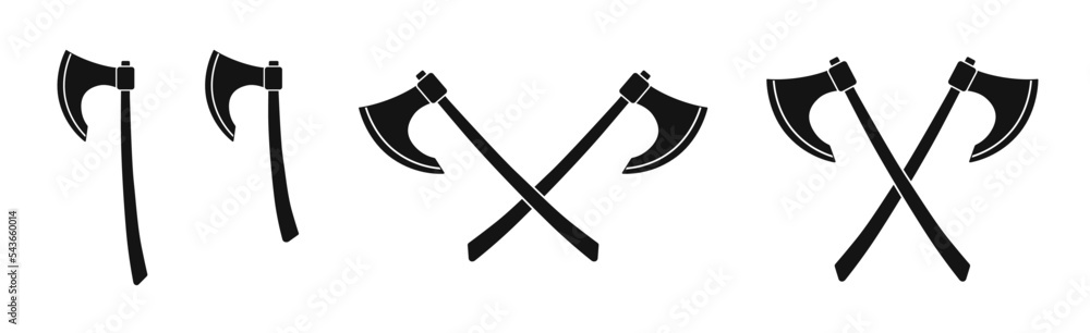 Fototapeta premium Battle axe logo icon set