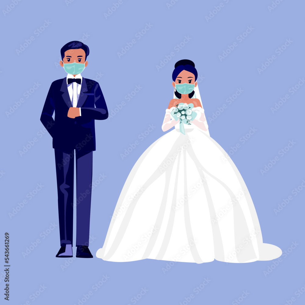 Wedding couple were married during the time of the coronavirus outbreak. Wedding couple were married during the time of the coronavirus outbreak.