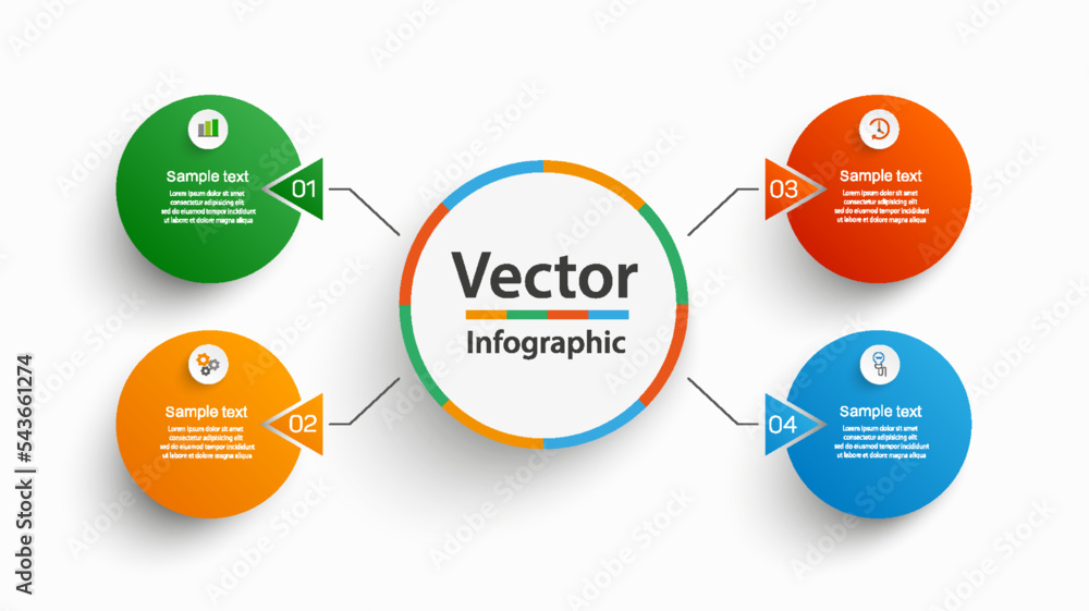 Business infographic design template with 4 options, steps or processes. Can be used for workflow layout, diagram, annual report, web design Business infographic design template with 4 options, steps or processes. Can be used for workflow layout, diagram, annual report, web design