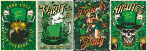 Saint Patrick set colorful flyers