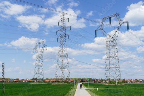 Electric wires in Eastern Hungary. 
Energy crisis.