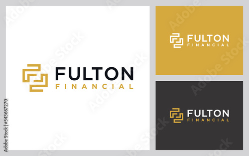 Initial letter FF monogram logo template design.Initial letter FF monogram logo design