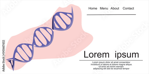  line drawing helix or DNA. Concept for biotech, science, medicine. Technology and innovation in genetic engineering.