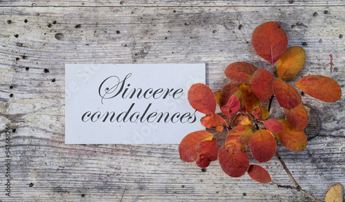 condolence card, Mourning card, Sympathy card, foliage, leaves, autumn, orange, red, autumnal, Sincerence Condolences, Mourning, condolences, card, in silent remembrance, heartfelt condolences, expres