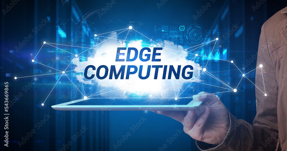 Person holding tablet, technology concept