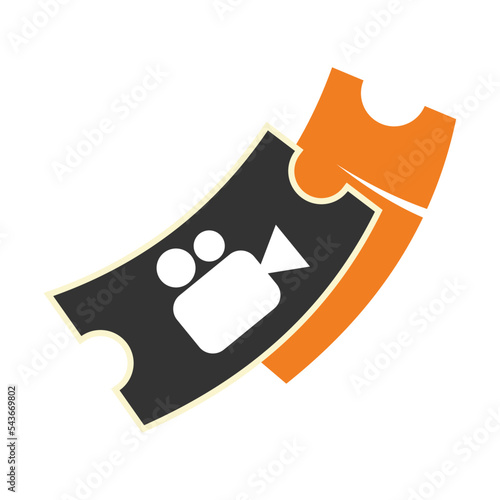 Ticket Design Concept Logo Icon Illustration Brand Identity