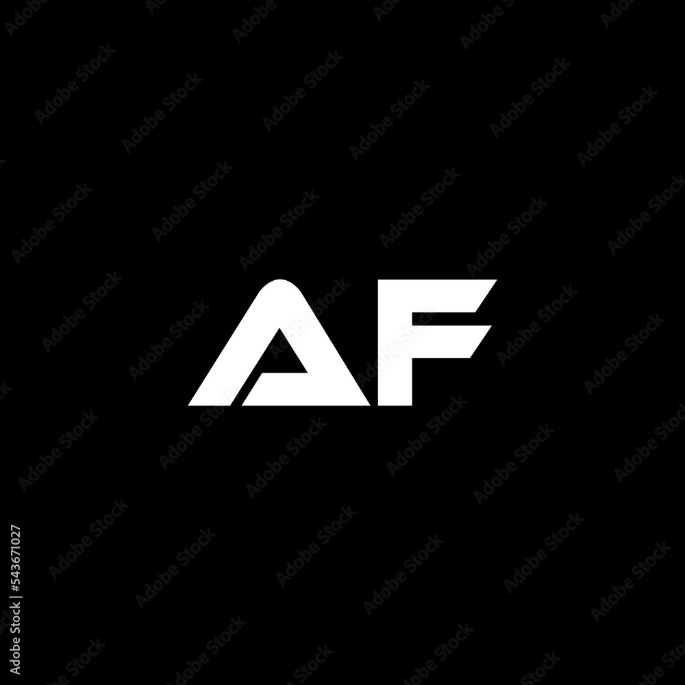 Vecteur Stock AF letter logo design with black background in ...