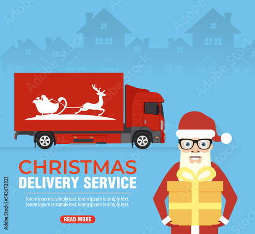 Christmas delivery service concept modern design flat