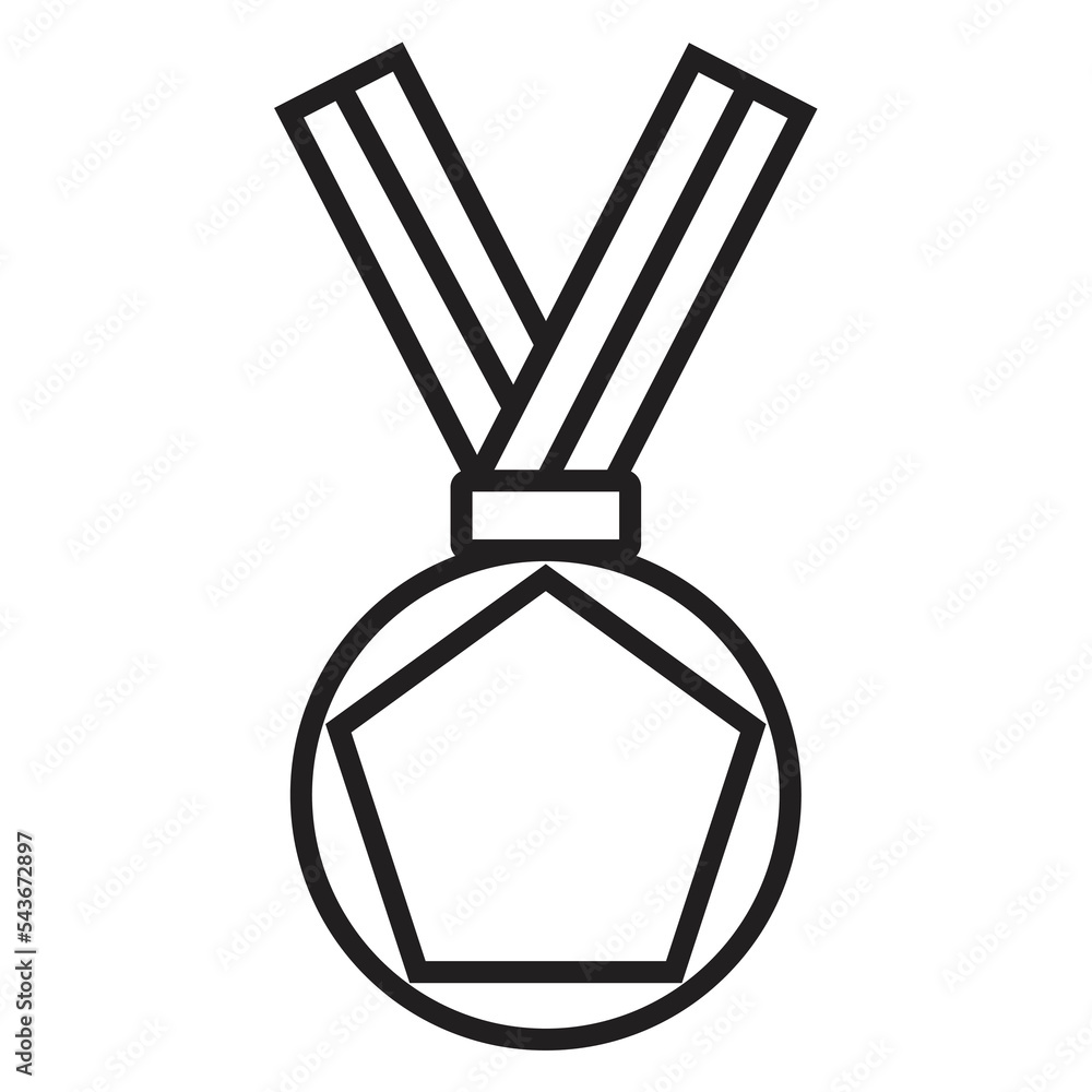 Obraz premium Medal, award, victory, winner, illustration, achievement, competition symbol, icon, logo illustration