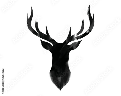 Obraz na płótnie silhouette of a deer head.