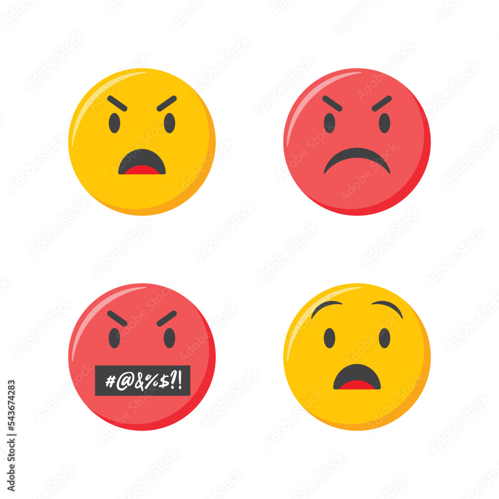 Emoji icons set. Emoticons collection vector illustration Emoji icons set. Emoticons collection vector illustration