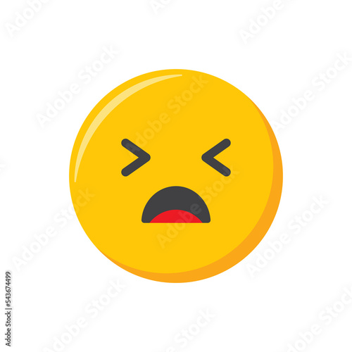 Emoji icon. Sad face emoticon, vector illustration