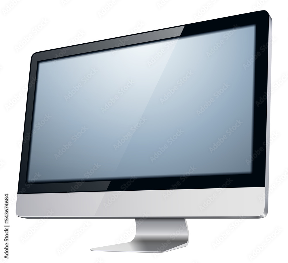 TV monitor, modern flat screen lcd, led icon isolated, realistic 3d illustration. TV monitor, modern flat screen lcd, led icon isolated, realistic 3d illustration.