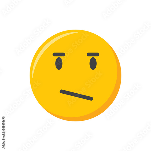 Emoji icon. sceptical face, meh emoticon, vector illustration photo