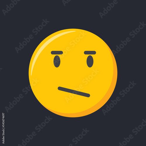Emoji icon. sceptical face, meh emoticon, vector illustration photo