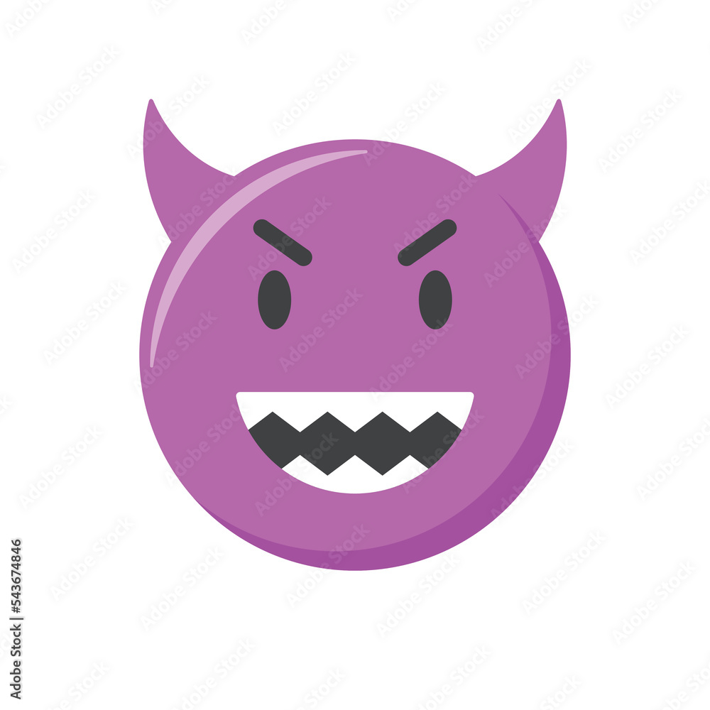 Emoji icon. Angry and evil Emoticon, vector illustration Emoji icon. Angry and evil Emoticon, vector illustration