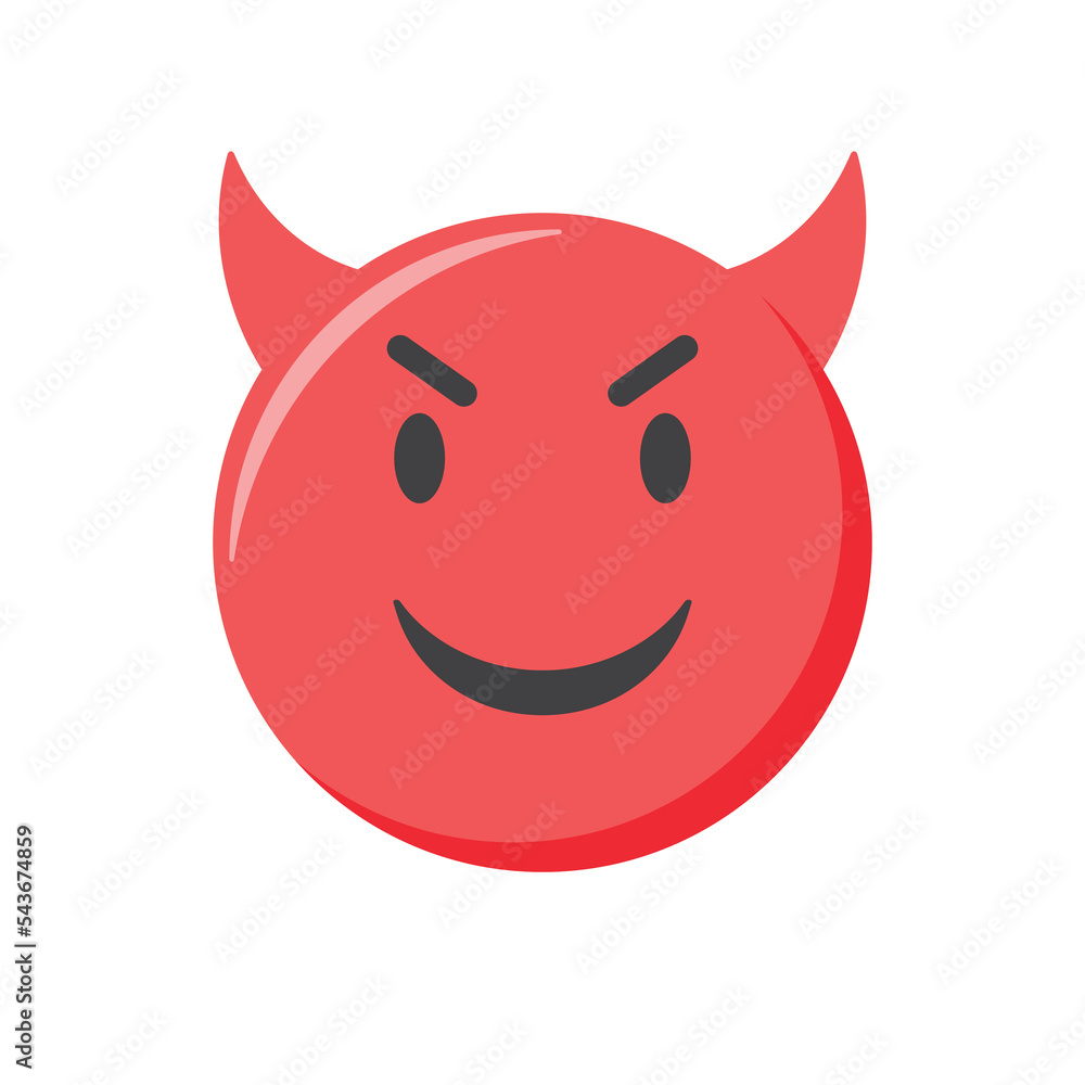 Emoji icon. Angry and evil Emoticon, vector illustration