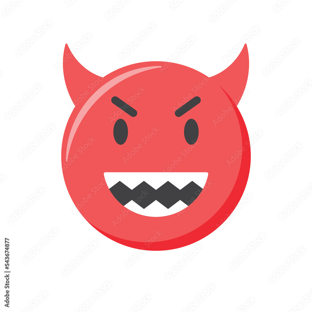 Emoji icon. Angry and evil Emoticon, vector illustration Emoji icon. Angry and evil Emoticon, vector illustration