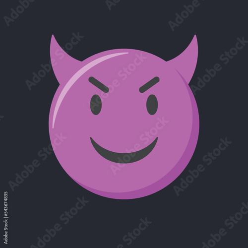 Emoji icon. Angry and evil Emoticon, vector illustration