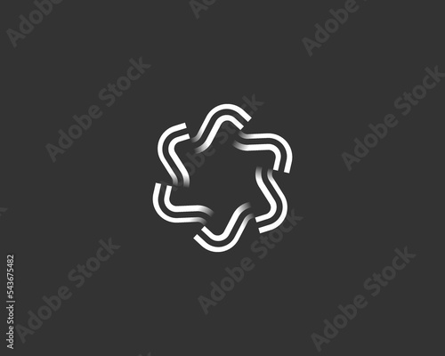 Abstract flower logo template. Universal beauty salon, cosmetics icon. Spa shop logotype in flat style. Vector illustration.