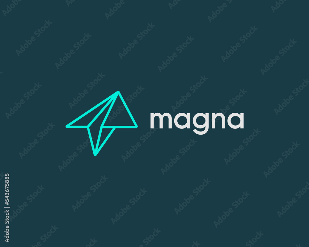 Paper airplane outline logo. Line Art icon. Universal send message start up sign. Aviation freedom travel logotype. Vector illustration. Paper airplane outline logo. Line Art icon. Universal send message start up sign. Aviation freedom travel logotype. Vector illustration.