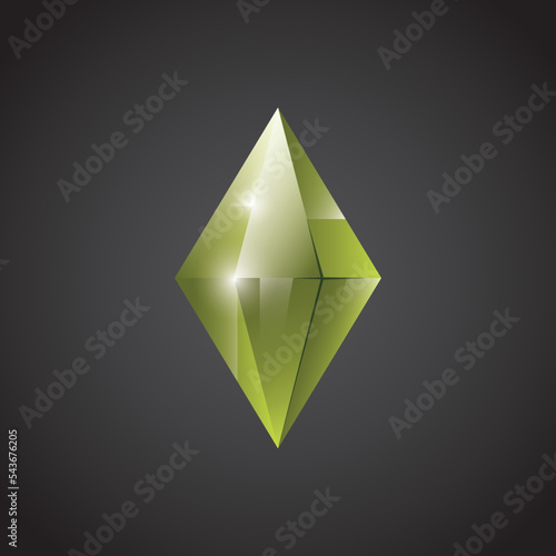 Gem, Precious stone, Game loot UI icon, vector illustration