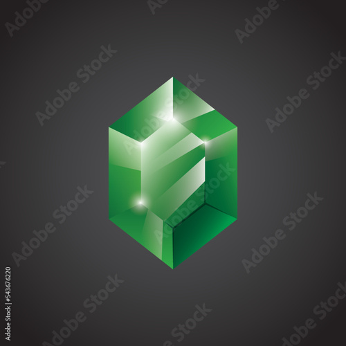 Gem, Precious stone, Game loot UI icon, vector illustration