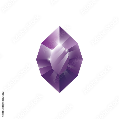 Gem, Precious stone, Game loot UI icon, vector illustration