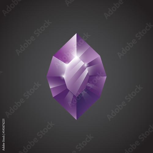 Gem, Precious stone, Game loot UI icon, vector illustration