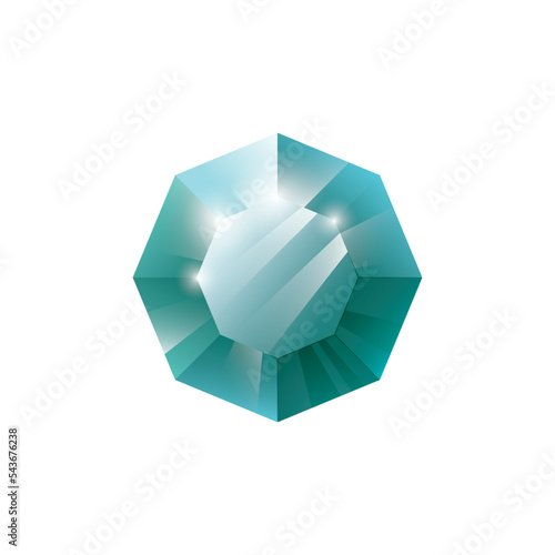 Gem, Precious stone, Game loot UI icon, vector illustration