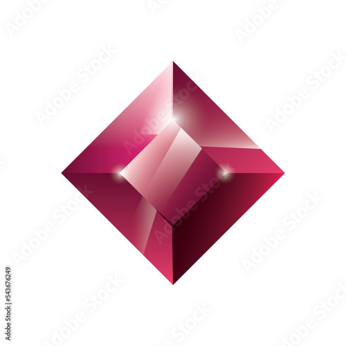 Gem, Precious stone, Game loot UI icon, vector illustration
